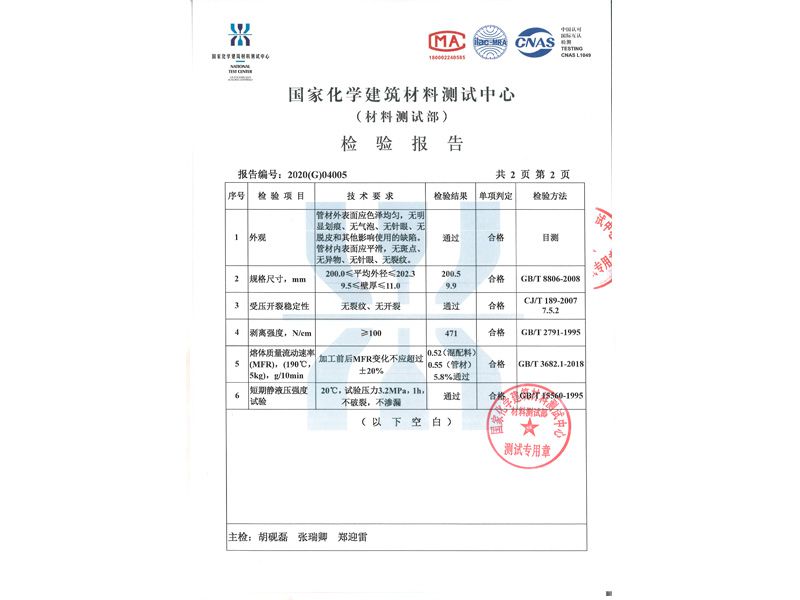 國家化學(xué)中心檢驗報告